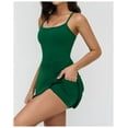 thumbnail image 3 of PISONIC Robe de Tennis et de Golf pour Femmes avec Soutien-Gorge Intégré, Short, Dos Nu, Ligne A, Ourlet Tulipe, Robes Athlétiques, 3 of 8