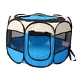 thumbnail image 3 of Corralito portátil plegable para mascotas, de malla transpirable, jaula superior ligera con cremallera para gatos, conejos, animales pequeños, Azul Medio Colco Parque infantil plegable, 3 of 7