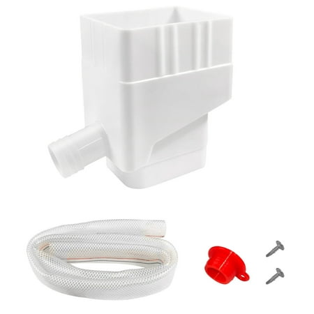 

Heavy-Duty Rainwater Collection System with 40Inch Hose for Diverting Water Fits 2Inch x 3Inch Standard Downspout White