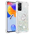 thumbnail image 2 of Funda para Xiaomi Redmi Note 11 Pro 5G/4G con Brillo Líquido Flotante, Purpurina, Parachoques y Anillo Giratorio Soporte, 2 of 5