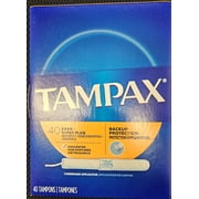 Tampax Cardboard Tampons Super Plus Absorbency, Anti-Slip Grip, LeakGuard Skirt, Unscented, 40 Count
