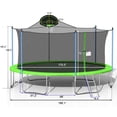 thumbnail image 2 of Leumius 16FT Trampoline for Kids and Adults,Heavy Duty Outdoor Trampolines with Basketball Hoop,Round Trampoline w/Ladder and Safety Enclosure Net,Green, 2 of 10