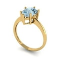 thumbnail image 2 of Solitaire Engagement Ring for Women - 2ct Natural Aquamarine in 14K Yellow Gold Promise Ring, 2 of 5