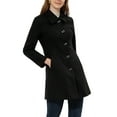 thumbnail image 4 of INSPIRE CHIC Women's Coat Single Breasted Long Sleeve Tunic-length Winter Outwear with Pockets XL Black, 4 of 6