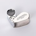 thumbnail image 3 of Lupa de joyero plegable suyoo de metal 40 aumentos con luz LED ultravioleta, 3 of 5