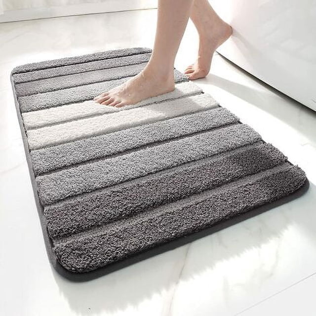 Alfombra de baño antideslizante lavable a máquina alfombra de baño absorbente de agua 40 x 60 cm gris