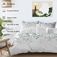 thumbnail image 3 of Blue Green Bedding Duvet Cover Set Queen Size 4 Pieces Flowers Eucalyptus Leaves Farmhouse Botanical Bedding Set with Zipper Closure, 1 Comforter Cover 90x92 Inches 1 Flat Sheet & 2 Pillow Cases, 3 of 7