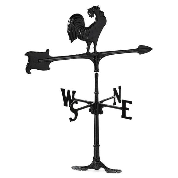 Klassen Bronze Girouette Grand Format en Aluminium Coq, Noir