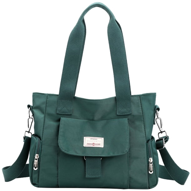 Bolso de hombro de nylon de compras de gran capacidad de moda para el trabajo (verde oscuro)