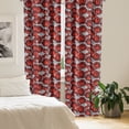 thumbnail image 3 of Ambesonne Floral Window Curtains, Roses Vintage Valentines, Each 28" W x 63" L, Red Grey Black, 3 of 5