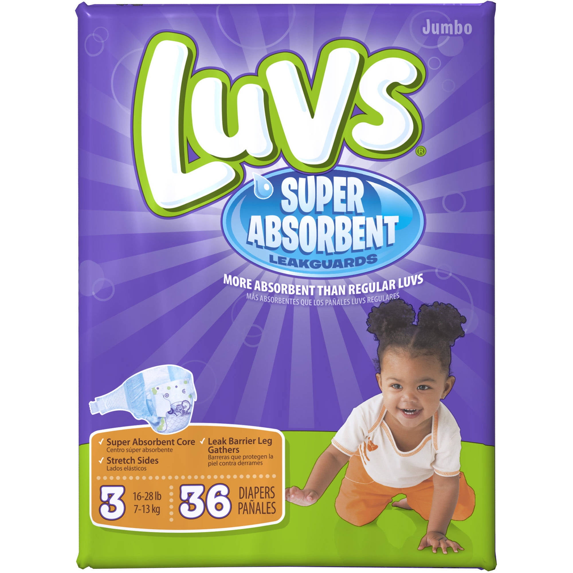 Luvs Ultra-Absorbent Leakguard Diapers, (Choose Your Size)