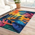 thumbnail image 1 of Tropical Leaf Rug 4x6-2x3 Rug - Tropical Leaf Rug - Monstera Palm Leaves Area Rug - Colorful Plant Rugs - Hawaiian Carpet, 1 of 7