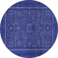thumbnail image 1 of Ahgly Company Indoor Round Abstract Blue Modern Area Rugs, 6' Round, 1 of 4
