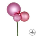 thumbnail image 2 of Vickerman 18" Pink Ball Ornament Christmas Pick, Set of 3, 2 of 2