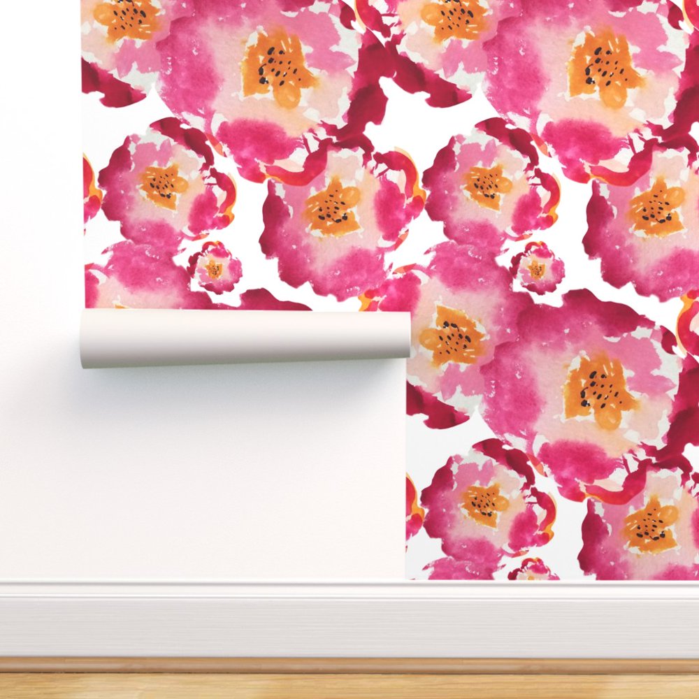 PeelandStick Removable Wallpaper Fuchsia Floral Spring Flowers