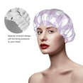 thumbnail image 2 of Gaeub Purple Checkboard Shower Caps for Women Men,Double Waterproof Layers Bathing Hat,Elastic and Reusable Bath Caps, 2 of 7