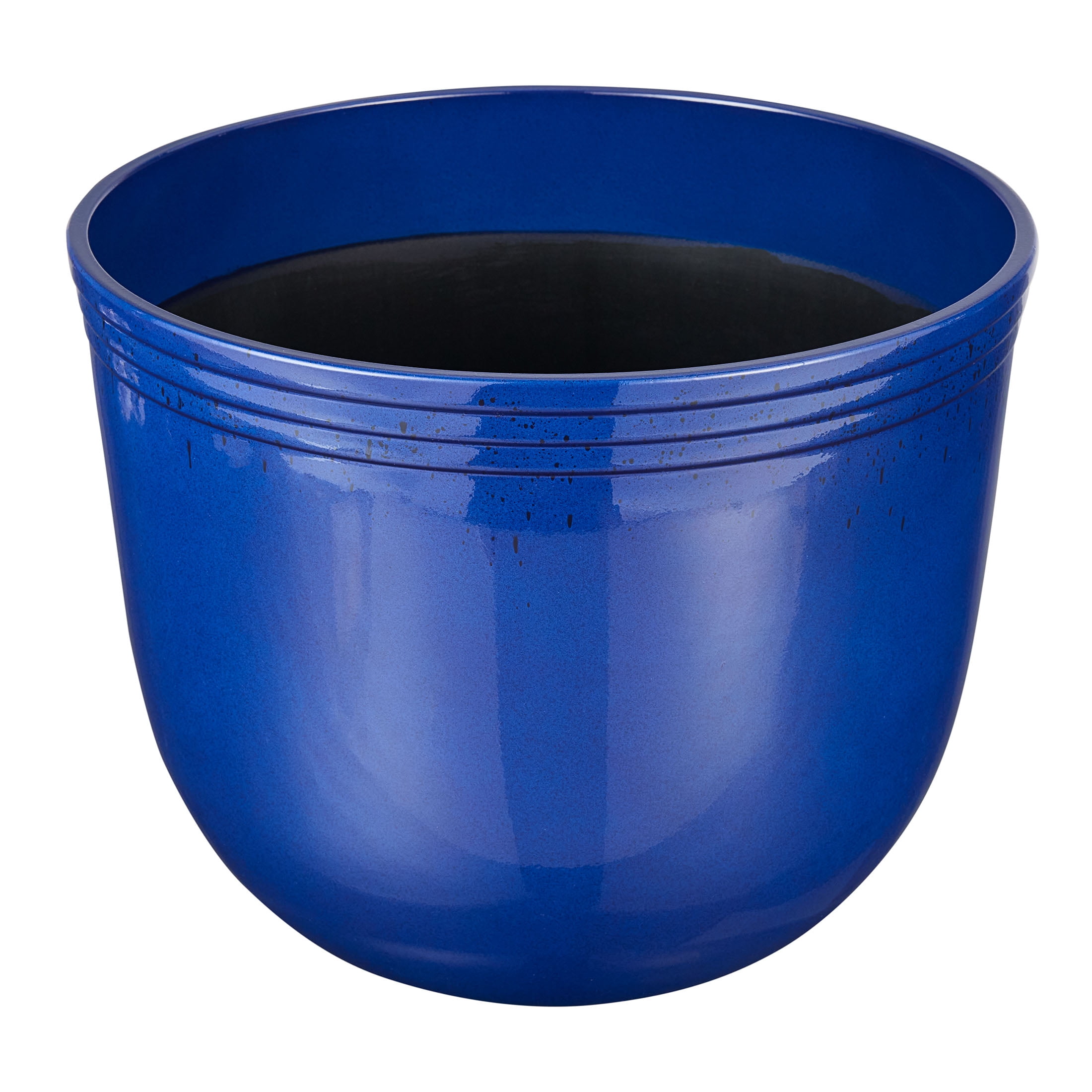 (4 pack) Better Homes & Gardens Round Meadow Planter 16 Inch Blue Glazed Finish