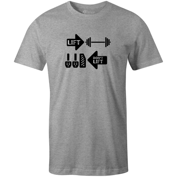 9 Crowns Men's Unisex Women's Graphic Tee Funny Lift Car T-shirt (Liftcar-Grey, Small)