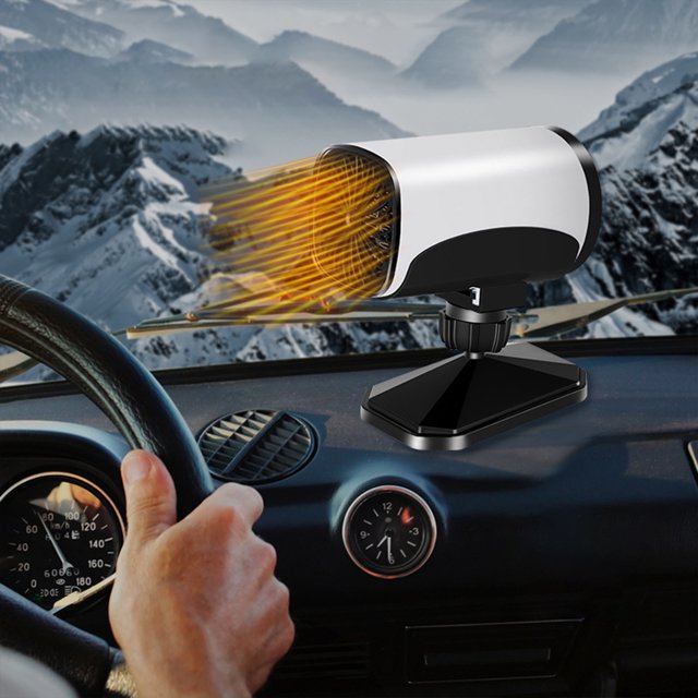 24V High Power Car Defroster Heater, Fast Heating Car Fan with 360° Rotation and 2-Gear Heating, Portable Auto Heater for Defrosting Defogging and Winter Windshield Use
