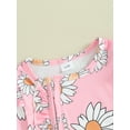thumbnail image 6 of Bslissey Newborn Baby Girls Summer Jumpsuit Flower Print Short Sleeve Zipper Footless Rompers Infant Toddler Cute One Piece Bodysuit 3M 6M 12M 18M 24M, 6 of 9