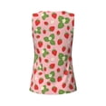 thumbnail image 5 of Qekee Strawberries print Womens Workout Tank Tops Scoop Neck Loose Sleeveless Tops Athletic Gym Shirts, 5 of 9