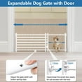 thumbnail image 3 of Dog Gate with a Small Door, Extra Wide All Metal Short Dog Gate Pet Gate for Stairs, 10'' Tall Pressure Mount Easy Step Over Puppy Gate Low Gate for Doorways, 3 of 8