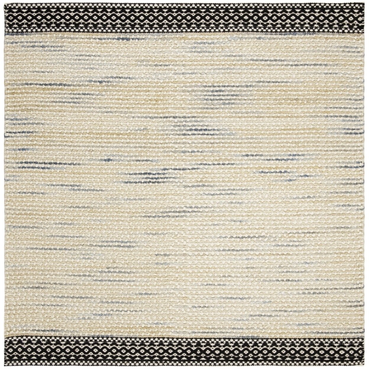 SAFAVIEH Natura Briar Braided Striped Area Rug, Black/Ivory, 6' x 9'