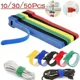 thumbnail image 2 of Se adhiere a las correas de velcro autoadhesivas, 10/30/50 piezas, correa de fijación de alambre, costura, bridas largas reutilizables, bridas para cables de datos de computadora, cinta de bricolaje, 2 of 5