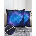 thumbnail image 3 of Waterproof Outdoor Throw Pillows with Inserts 16"x16", Blue Purple Soft Decorative Pillowcases for Couch Bedroom, Modern Abstract Night Sky Stars Pillow Covers for Sofa Living Room, 3 of 8