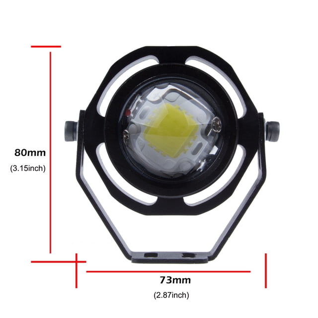 Impermeable 10W Car Led Eagle Eye Light Luz De Circulación Diurna Drl Hawkeye Advertencia Niebla Lámpara Cool White 12-32V Advancent VI008768-01