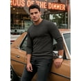 thumbnail image 5 of OALUXE Ribbed Long Sleeve Shirts for Men Crewneck Undershirts Thermal Basic Tops, 5 of 7