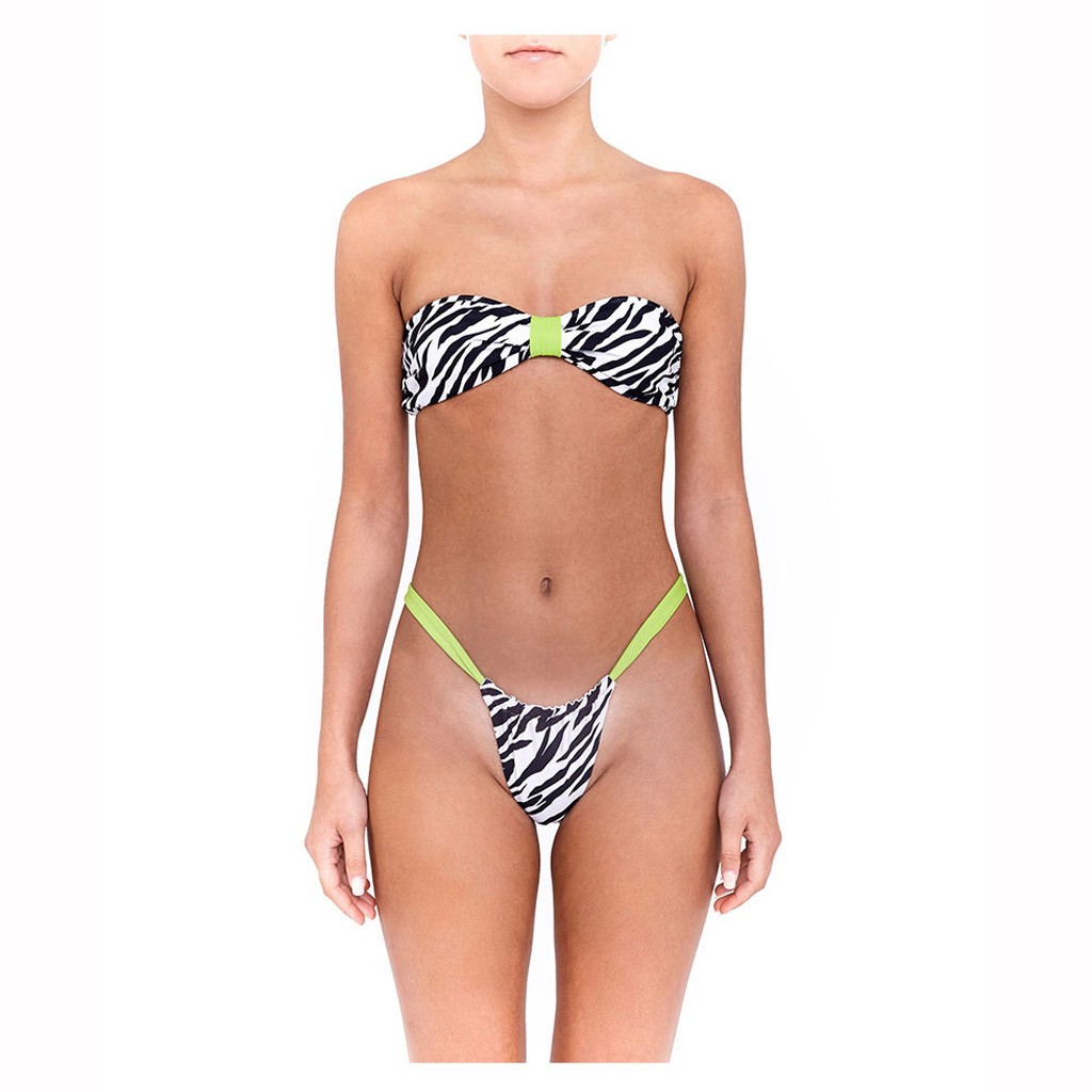 leopard strapless bikini
