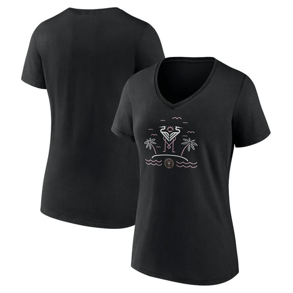 Women's Black Inter Miami CF Hometown Collection Logo V-Neck T-Shirt
