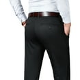 thumbnail image 3 of Men's Premium Cotton Dress Pants - Business Casual Straight Fit with Subtle Embroidery, 3 of 8