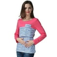 thumbnail image 6 of Youmylove Women Maternity Regular Printed Hem Stripe Tee Shirt Casual Long Sleeve O-Neck Basic Nursed T-Shirt Top Breastfeeding Ladies Stylish Pregnant Clothes, 6 of 6