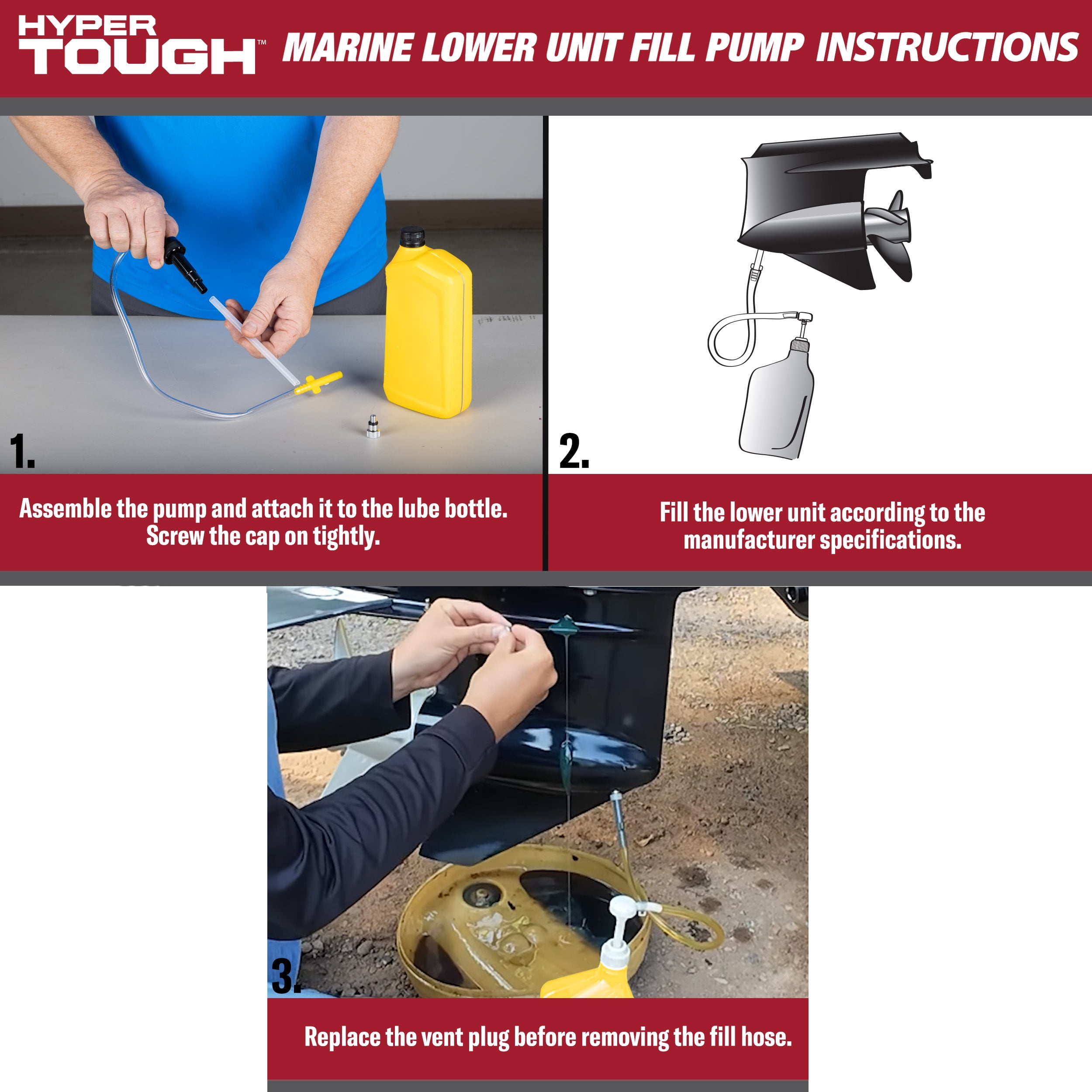 Hyper Tough Marine Lower Unit Quart Size Fill Pump, 36202WD