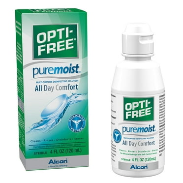 (2 pack) OPTI-FREE Puremoist Multi-Purpose Contact Lens Daily Disinfecting Solution, 4 fl oz