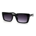 thumbnail image 4 of Womens Mod Rectangle Plastic Retro Sunglasses Black Smoke, 4 of 4