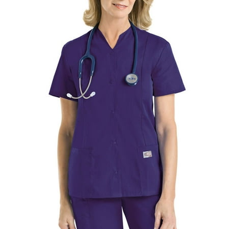 Landau Snap-Front Tunic Scrub Top