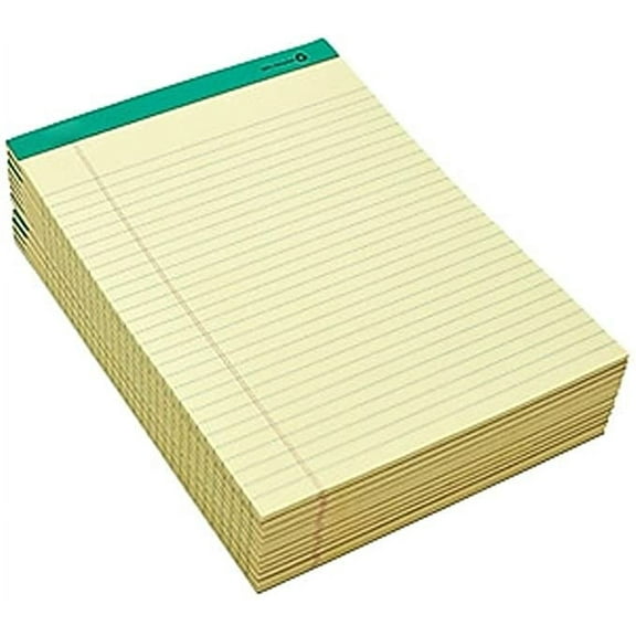 MyOfficeInnovations 100% Recy Perforated Notepads Canary 8-1/2" x 11-3/4" Wide Ruled 12/PK 815592