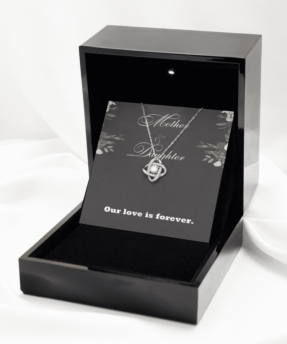 Love Knot Silver Necklace ,Mother Daughter Necklace, Mom Necklace, Special Gift From Daughter, Mother Jewelry, Mothers Day Card, Mother Daughter Jewelry