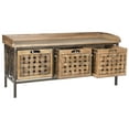 thumbnail image 2 of SAFAVIEH Isaac Rustic 3 Drawer Wooden Storage Bench, Oak, 2 of 5