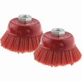 thumbnail image 1 of Abrasive Nylon Filament Steel Brush Cup Internal Thread M14x275mm Red2pcs, 1 of 5