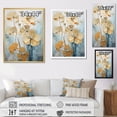 thumbnail image 4 of Designart "Blooming Geraniums In Golden Blue I" Geraniums Floater Framed Canvas Prints, 4 of 5
