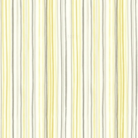Brewster 2605-21633 Estelle Yellow Watercolor Stripe Wallpaper - Yellow