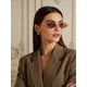 thumbnail image 2 of Gafas de Sol TYA Retro Y2k para Mujer Semi-Rimless Doradas UV400, 2 of 9