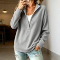 thumbnail image 5 of Comdrip Women's Long Sleeve Classic V Neck Pullover Sweater Casual Loose Fall Winter Knitted Fashion Formal Daily Wear Grey M, 5 of 7