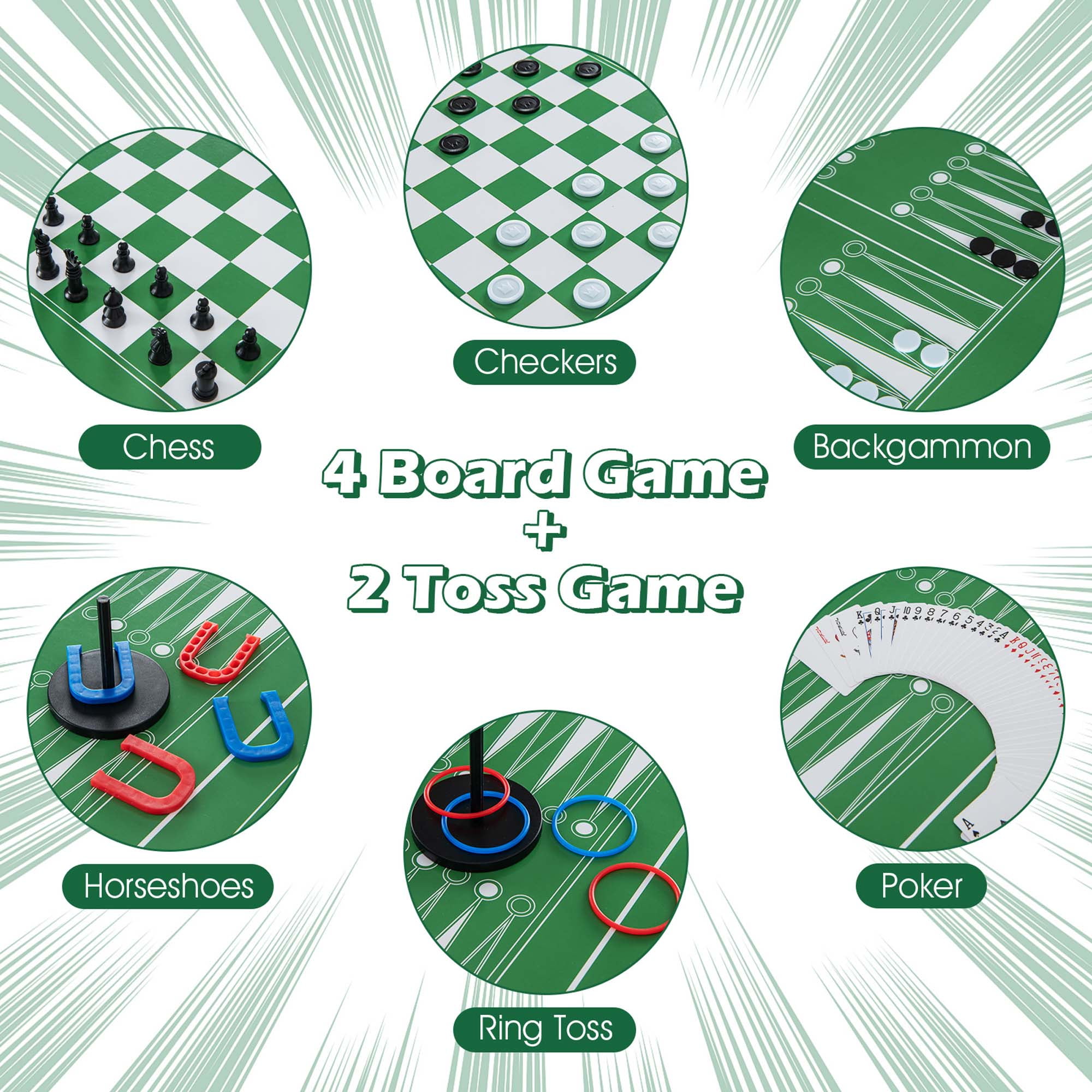 Costway 12-in-1 Combo Game Table Set for Skill & Action Games Gray, 45 lb