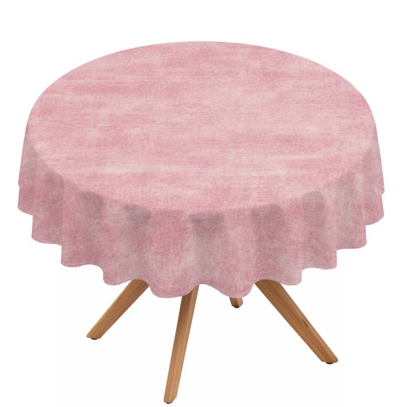 Minimalist Pink Round Tablecloth 60 inches Vintage Distressed Pattern Farmhouse Art Waterproof Oil-Proof Table Cloth Round Table Cover for Holiday Party Picnic Dinner Decor Indoor and Outdoor Use