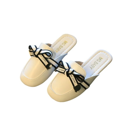 

SIMANLAN Kids Summer Slippers Beach Flat Sandal Comfort Sandals Child Casual Clogs Slides Girls Slip On Slipper White 8C